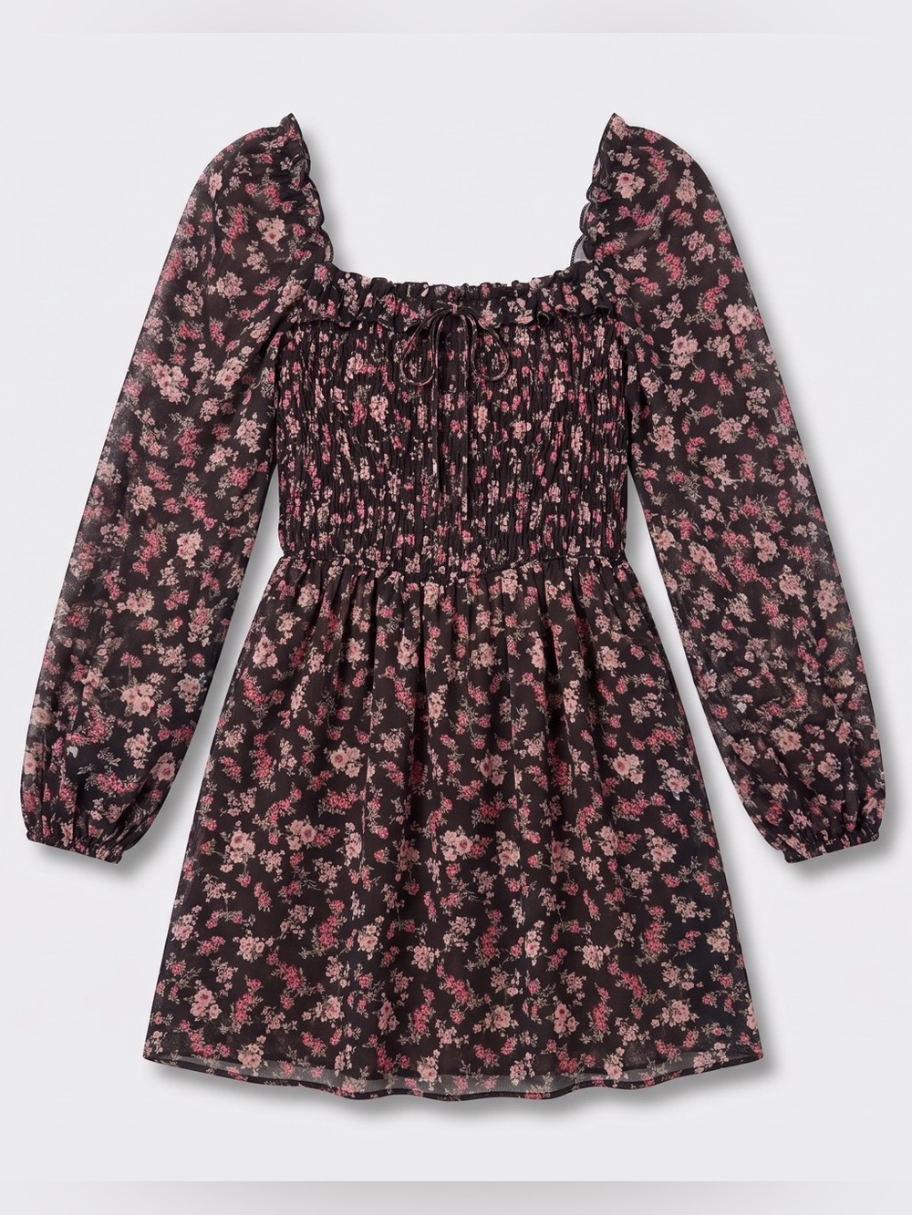 BOUTIQUE Floral Shirred Mini Dress